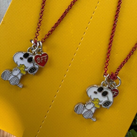 Peanuts Snoopy & Woodstock Necklace – BFF Charm Set of 2, 18" - Picture 6 of 6